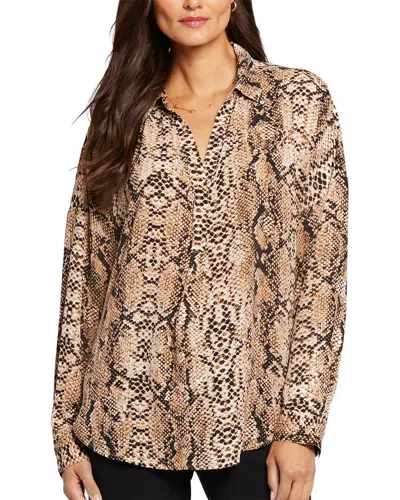 Nydj Becky Recycled Polyester Georgette Blouse In Pink