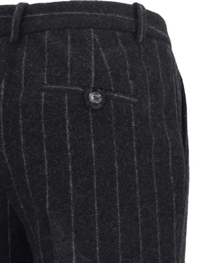 The Garment Tailored Trousers In Black Wool Blend In Black