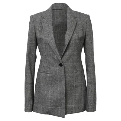 Theory Single-breasted Plaid Slim-fit Blazer In Grey Wool In Grey