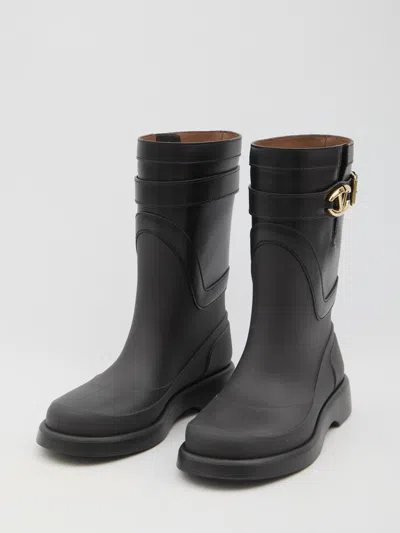 Valentino Vlogo The Bold Edition Rain Boots In Black