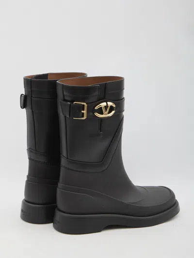 Valentino Vlogo The Bold Edition Rain Boots In Black
