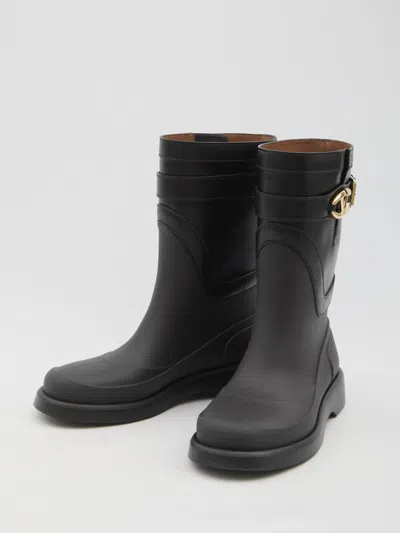 Valentino Vlogo The Bold Edition Rain Boots In Black