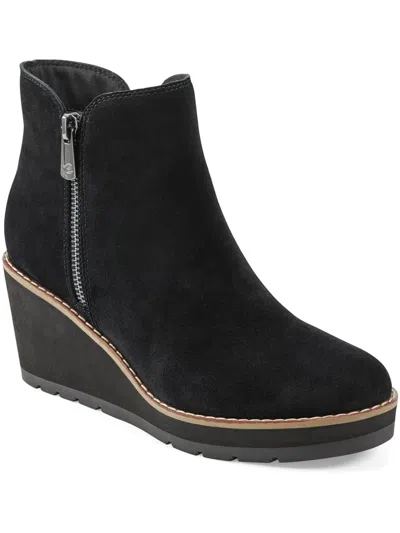 Easy Spirit Women's Jayda Round Toe Casual Wedge Booties In Black