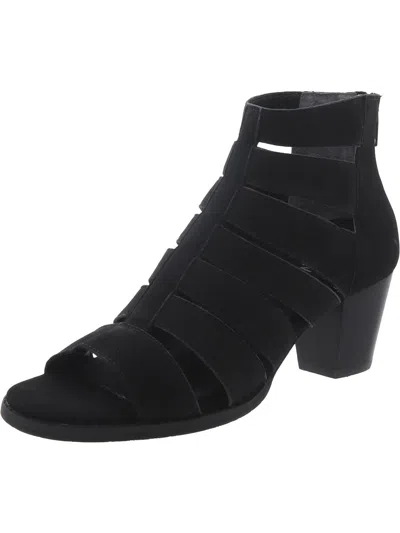 Vionic Harlow Womens Suede Open Toe Block Heel In Black