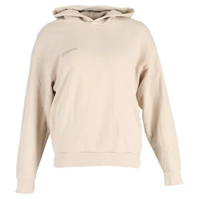 Pangaia Logo-print Organic-cotton Hoodie In Beige