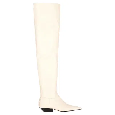 Khaite Marfa Leather Over-the-knee Boots In White