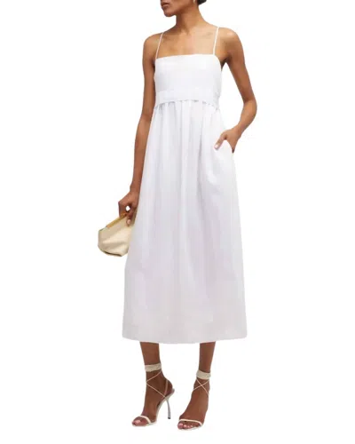 Vince Ruched Panelled Dress In Off White In White