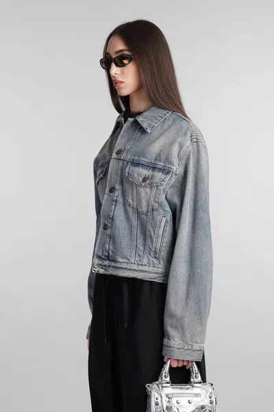 Shop Balenciaga Denim Jackets In Blue