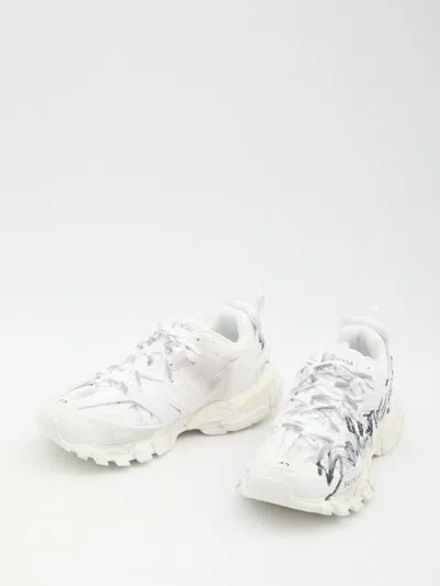 Shop Balenciaga Track Signature Sneakers In White