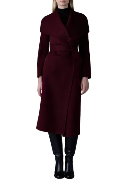 Mackage Mai Lightweight Wrap Wool Coat In Garnet