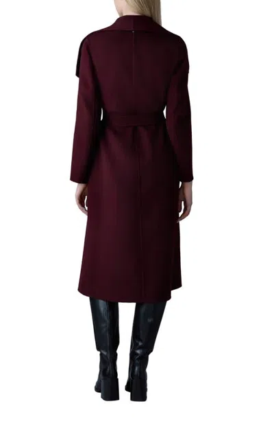 Mackage Mai Lightweight Wrap Wool Coat In Garnet