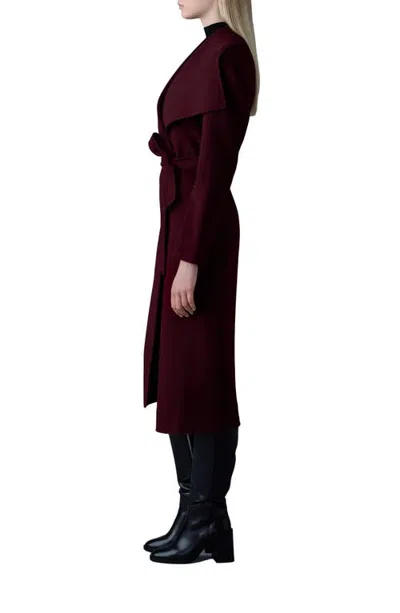 Mackage Mai Lightweight Wrap Wool Coat In Garnet