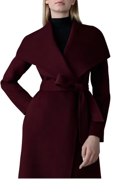 Mackage Mai Lightweight Wrap Wool Coat In Garnet