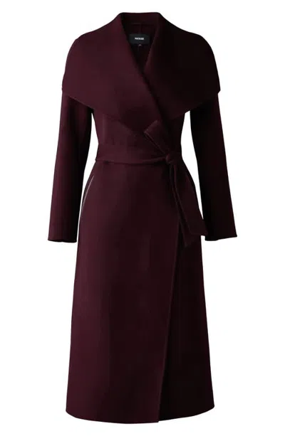 Mackage Mai Lightweight Wrap Wool Coat In Garnet