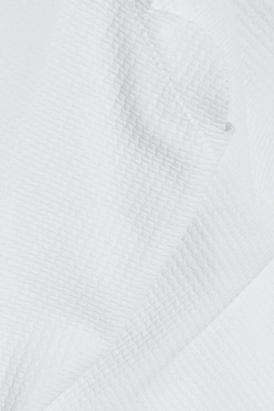 Shop Marysia Mott Scalloped Halterneck Swimsuit In White
