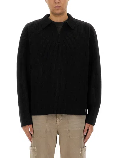 Represent Knitted Polo. In Black