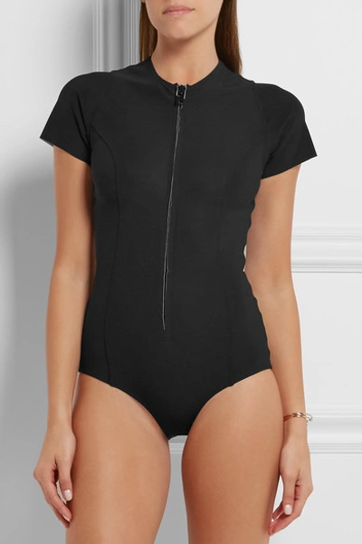 Shop Lisa Marie Fernandez - Farrah Neoprene Swimsuit - Black