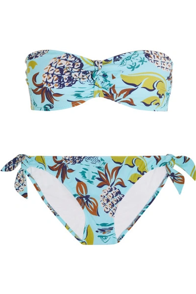 Anna Sui Printed Knot-front Bandeau Bikini