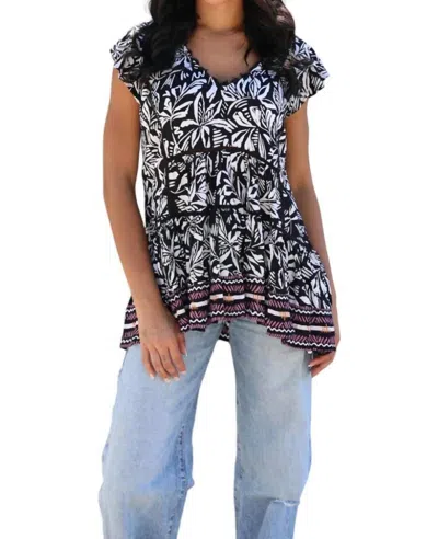 Lola P. Kauai Lace Trim Tank Top In Black In Black