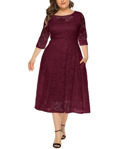 Romanissa Midi Dress In Red