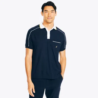 Nautica Mens Navtech Sustainably Crafted Classic Fit Pocket Polo In Blue