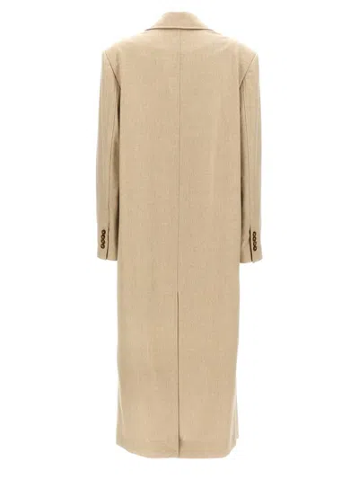 Loulou Studio Double-breasted Coat In Beige