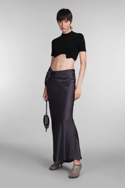 Christopher Esber Maxi Skirt With Knotted Detail In Grey