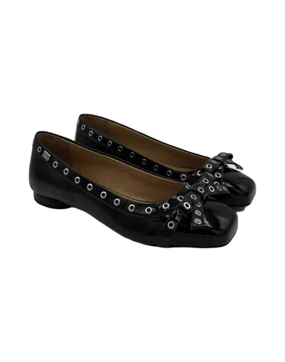 Ganni Ballerina With Bow In Black