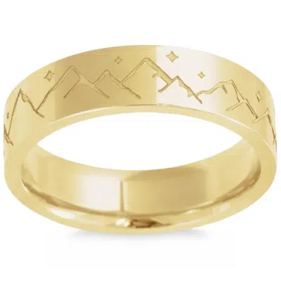 Pompeii3 6mm 14k Yellow Gold Ring Nature Inspired Men's Wedding Band In Multi
