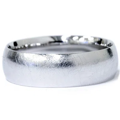 Pompeii3 Mens 6mm Designer Finish Platinum Wedding Band Size Selectable In Silver