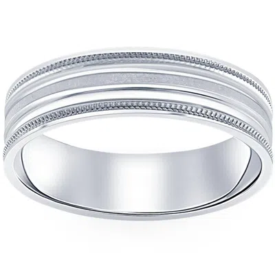 Pompeii3 6mm Flat Comfort Fit Mens Wedding Ring In 10k White Yellow Rose Gold Or Platinum In Multi
