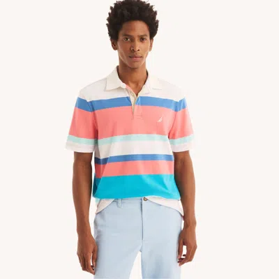 Nautica Sustainably Crafted Classic Fit Striped Rugby Polo In Multi