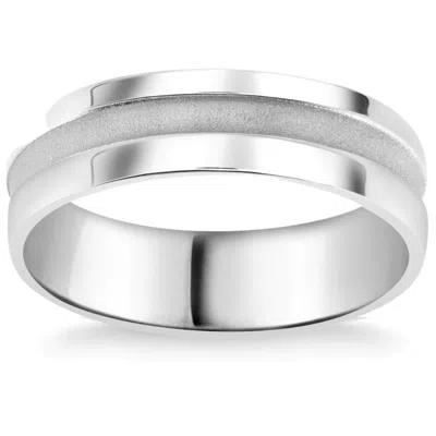 Pompeii3 Mens 6mm Comfort Fit Platinum Wedding Band Size Selectable In Silver
