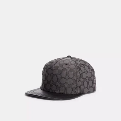 Coach Outlet Signature Jacquard Flat Brim Hat In Grey