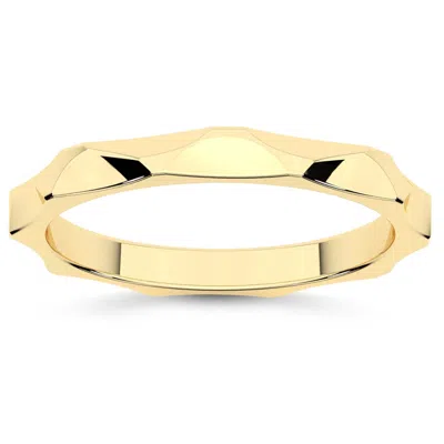 Pompeii3 14k Gold Geometric Stackable Wedding Band Women's Anniversary Ring In Multi