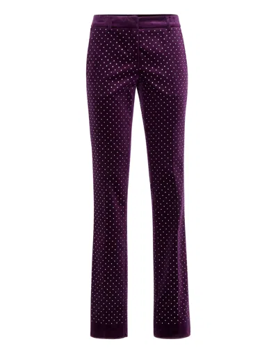 Philipp Plein Office Trousers Crystal In Purple