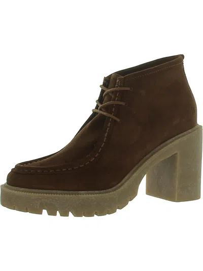 Lucky Brand Hollia Womens Block Heel Faux Suede Mid-calf Boots In Multi