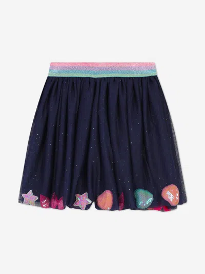 Billieblush Girls Glitter Mesh Skirt In Blue