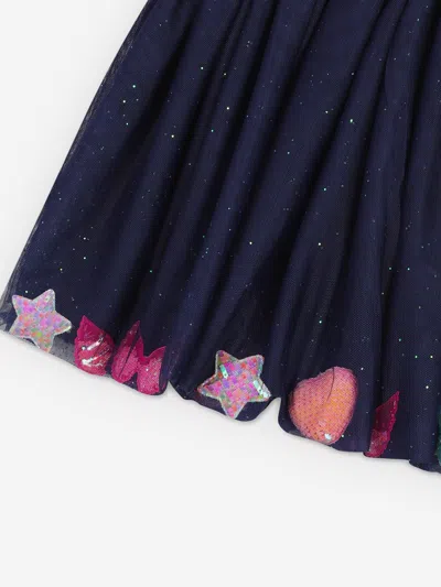 Billieblush Girls Glitter Mesh Skirt In Blue