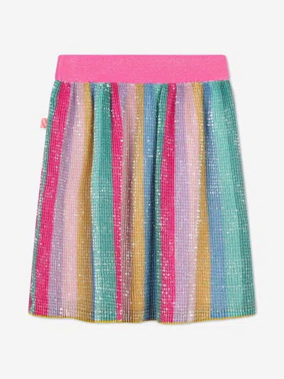 Billieblush Girls Pleated Sequin Skirt In White