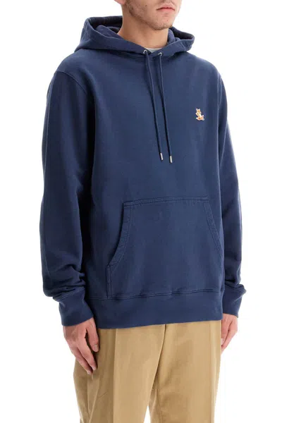 Shop Maison Kitsuné Chillax Fox Hooded Sweatshirt In Blue