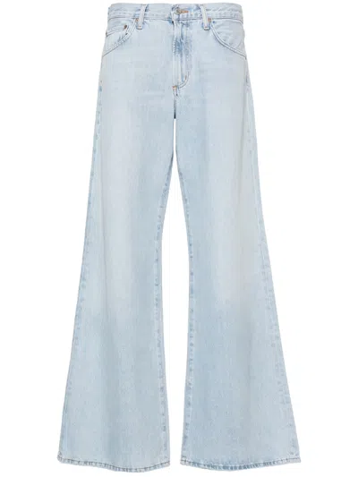 Agolde Riley High Waist Crop Straight Leg Organic Cotton Jeans In Enctr Encounter
