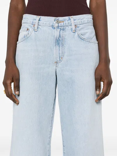 Agolde Riley High Waist Crop Straight Leg Organic Cotton Jeans In Enctr Encounter