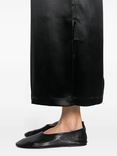 Loulou Studio Tuga Short-sleeve Shift Satin Midi Dress