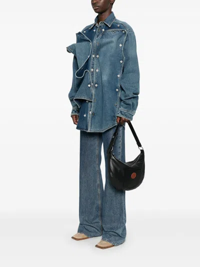 Moschino Jeans Adjustable Leather Shoulder Bag