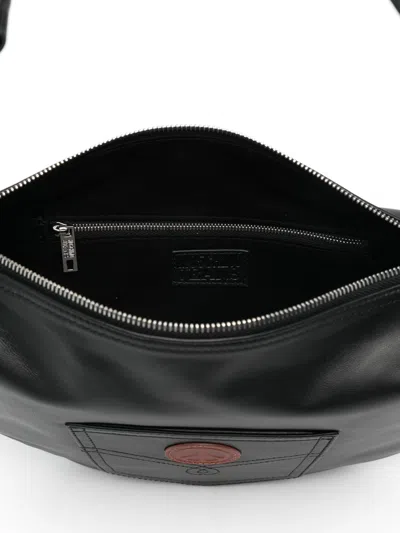 Moschino Jeans Adjustable Leather Shoulder Bag
