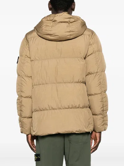 Stone Island Hooded Crinkle-reps R In Brown