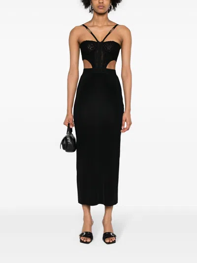 Versace Jeans Couture Lace Bustier Midi Bodycon Dress
