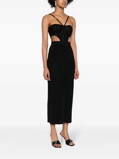 Versace Jeans Couture Lace Bustier Midi Bodycon Dress