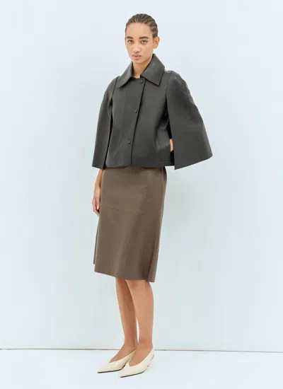 Totême Toteme Women Double Leather Skirt In Brown